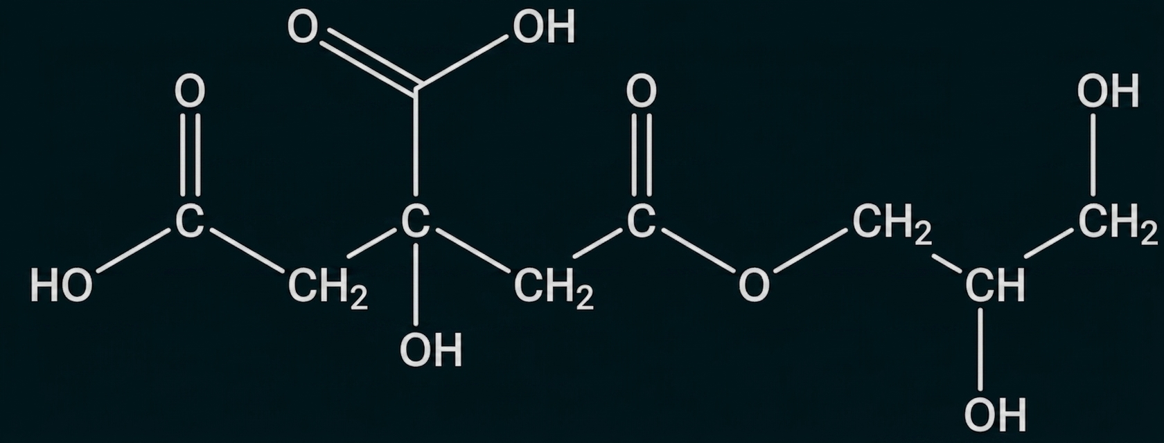 Chemische Strukturformel mit mehreren Carboxyl- und Hydroxylgruppen